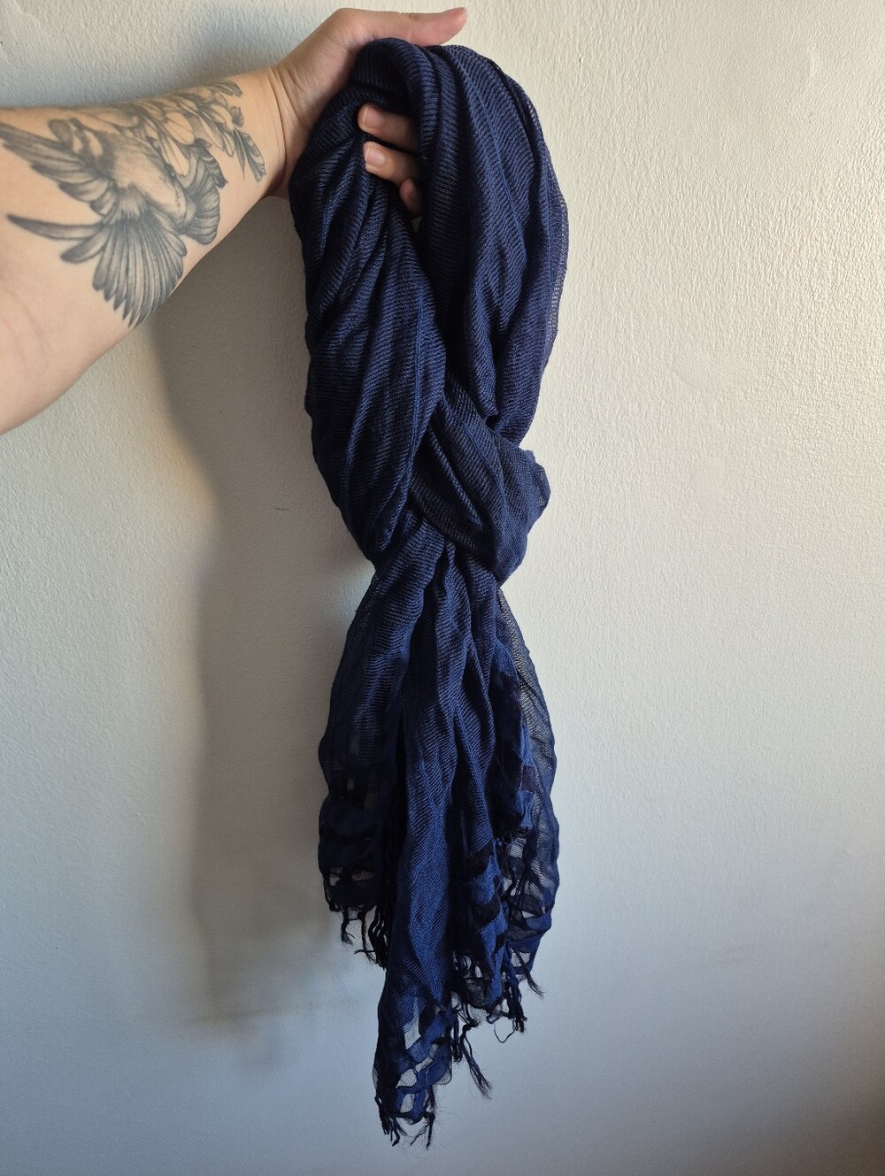 Deep Navy Textured Scarf